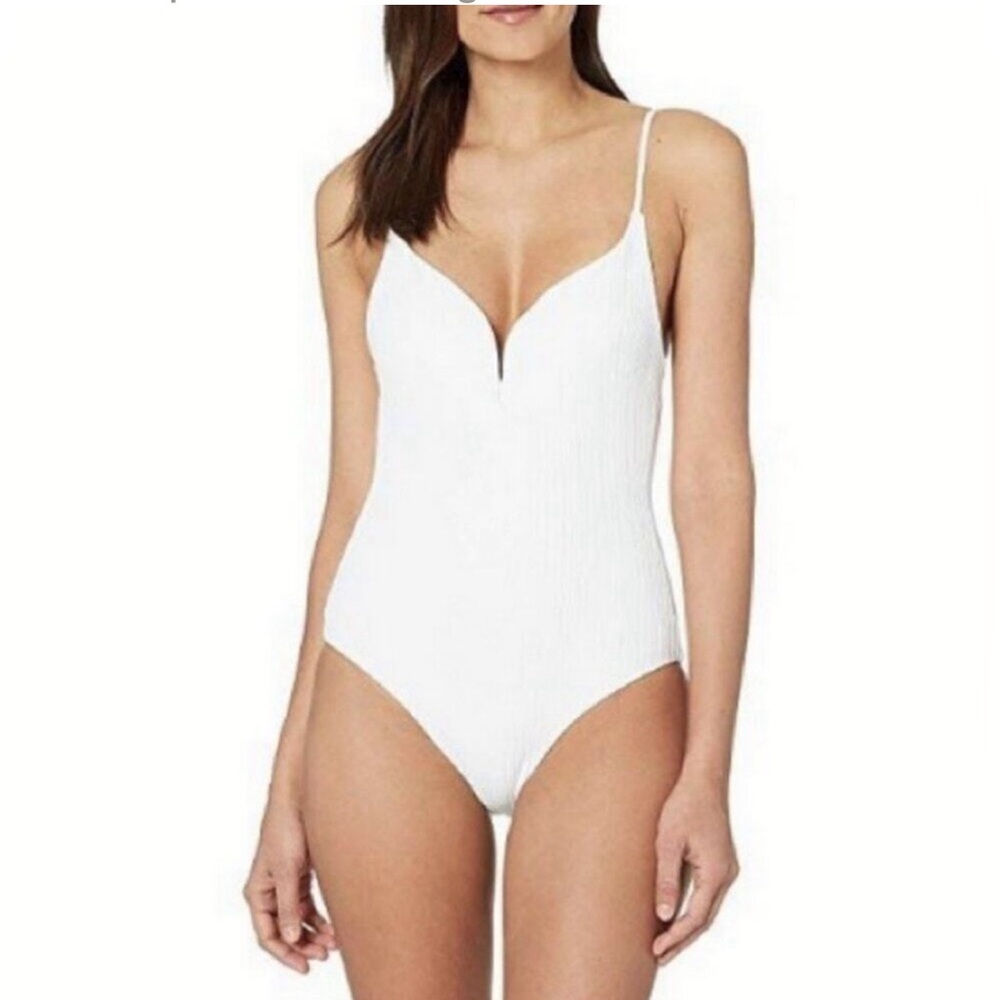 ONIA
Gloria BLUE Textured One-Piece Swimsuit Large NWOT